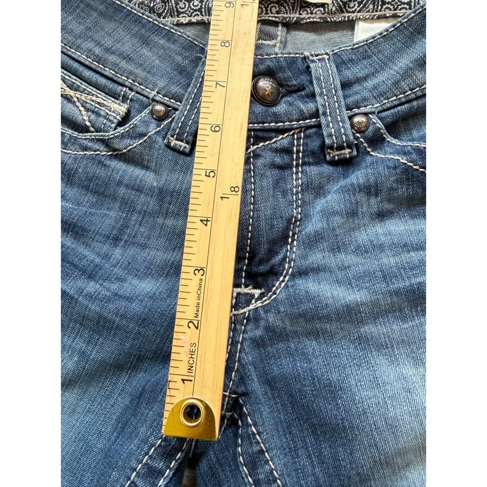 Ariat REAL Denim Straight Leg Jeans 26 26R Rainstorm Icon Mid Rise Western Jean